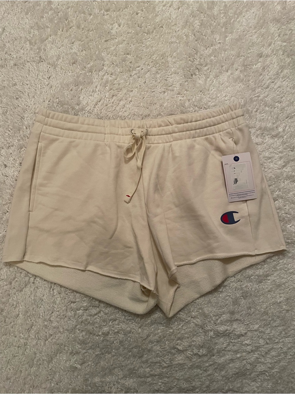 Women’s Cream Champion French Terry Pull on Shorts size XL NWT